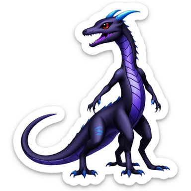 Shiny gothic Salazzle-Salandit-Umbreon-Fakémon-hybrid-creature (full body) 4 legs sticker