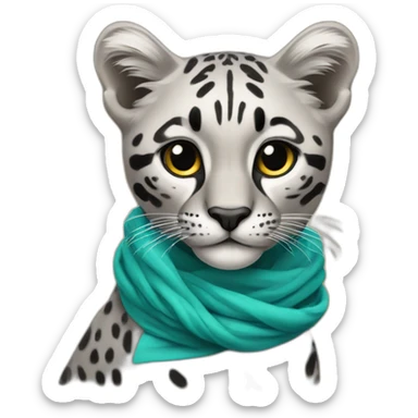 Panthère avec un foulard autour du cou sticker