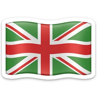 British flag but green colour instead of blue. sticker