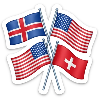 flag design combining elements of the Georgian flag and the United States flag sticker