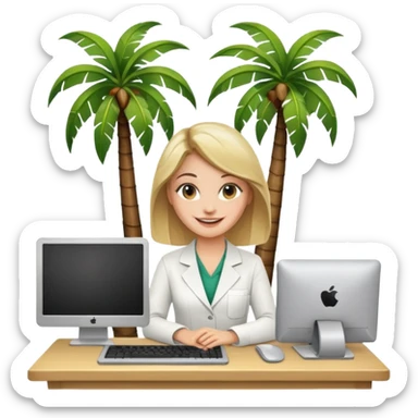 nutricionist with one computer palm tree  sticker