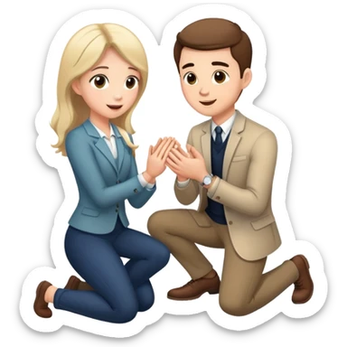 man on one knee with a ring sticker