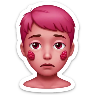 Friendly sad raspberry  sticker