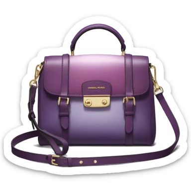 Realistic isolated lavender to dark plum ombre Michael Kors satchel purse.  sticker