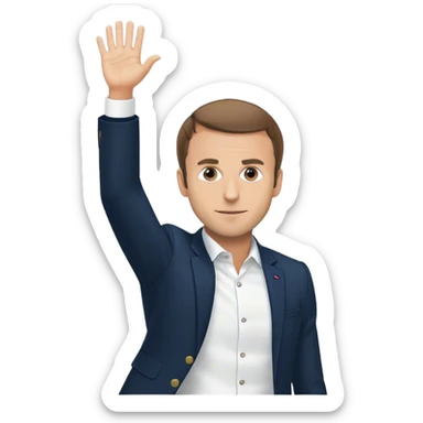 MACRON LEVANT LES BRAS sticker