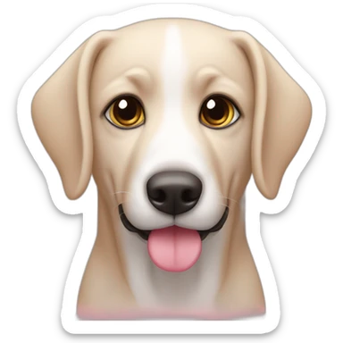 perro claro con nariz rosa sticker
