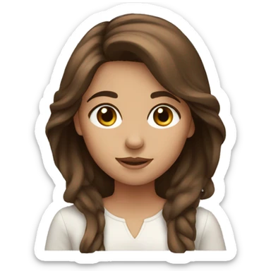 Brown hair girl sticker