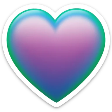 Green to blue ombré heart  sticker