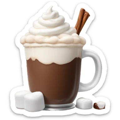hot chocolate with whipped cream and marshmallows  sticker