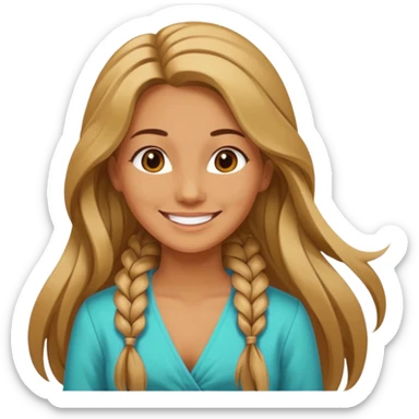 Empowered woman enjoying long tied hairs with full body sideways photo sticker