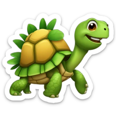 Tortue qui crache un palmier  sticker