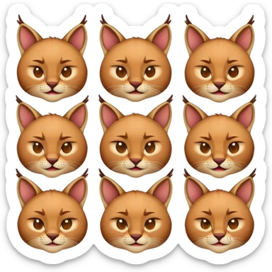 Hello. Can you generate pack of emoji with caracal named floppa please? Pack should contain all emojis that you can show sticker