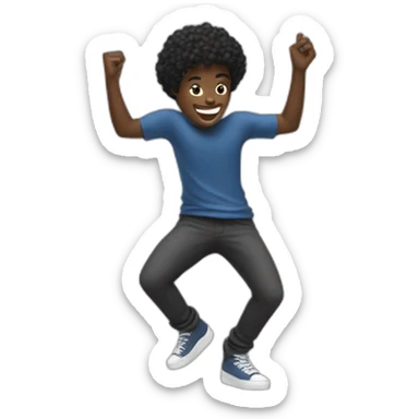 Black boy dancing with iPhone charger sticker