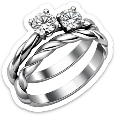 Diamond ring 💍 2 rings  twist with each other like engagement rings for man and women sticker