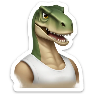 T. rex wearing wife beater sticker