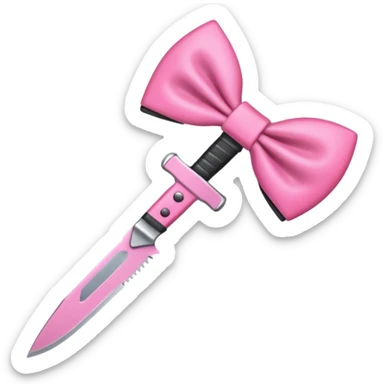 Pink bow knife sticker