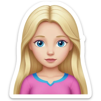 Aurora from Sleeping Beauty with long blonde hair, blue eyes, pink outfit sticker