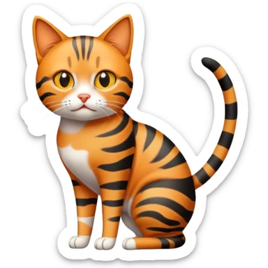 tabby female cat peeing  sticker