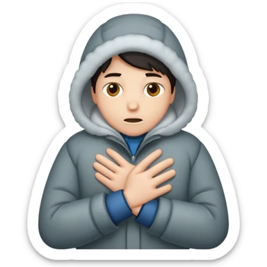 Uma pessoa congelando de frio sticker