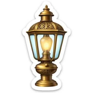 victorian gas lamp with holder sticker