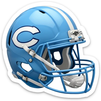 College football player helmet in  Carolina Blue color  sticker
