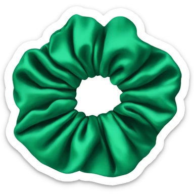 Emerald green scrunchie sticker