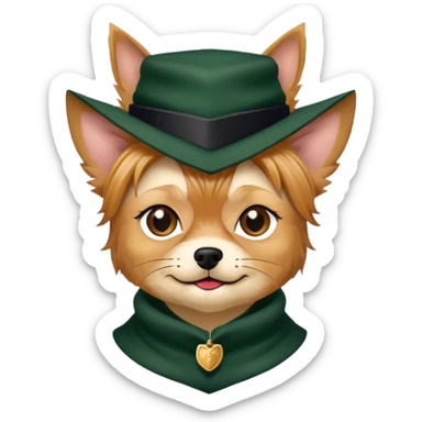 Minerva McGonagall as a Yorkshire terrier hat included sticker