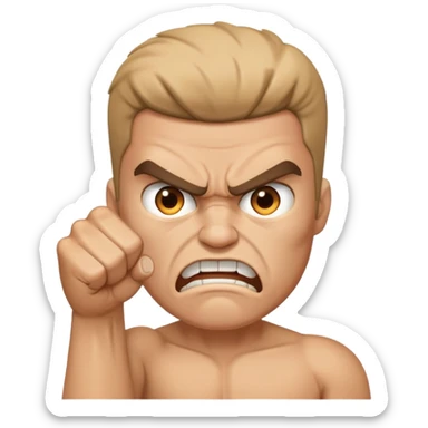 Angry human with fist sticker