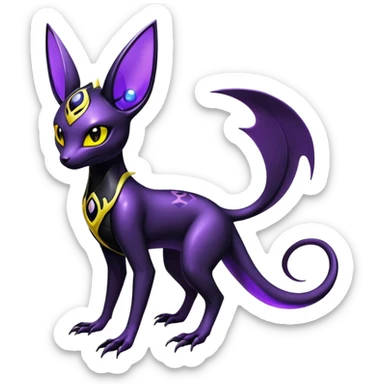 Shiny Edgy Gothic Futuristic Salandit-Umbreon-Espeon-Hybrid (Full body) sticker