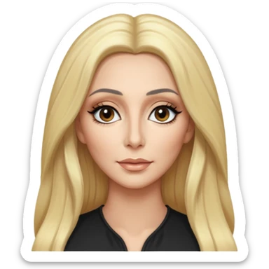 Cher with long blonde hair sticker