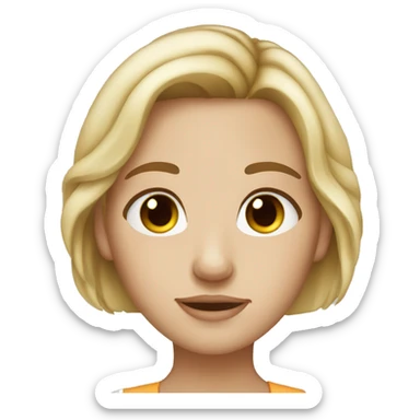 blonde hair brown eyed girl with freckles sticker