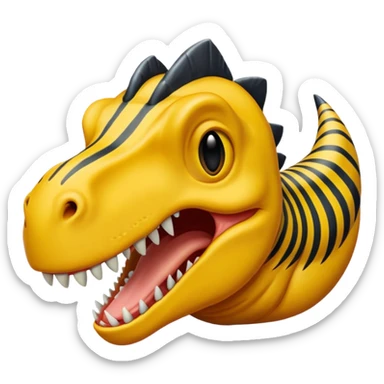 Dinosaurio amarillo con rayas negras sticker