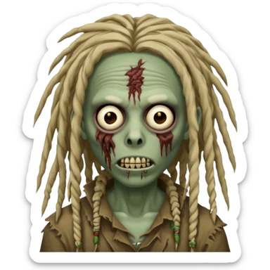create zombie with dreadlocks have some of the drealocks cover his face now add a nose ring sticker