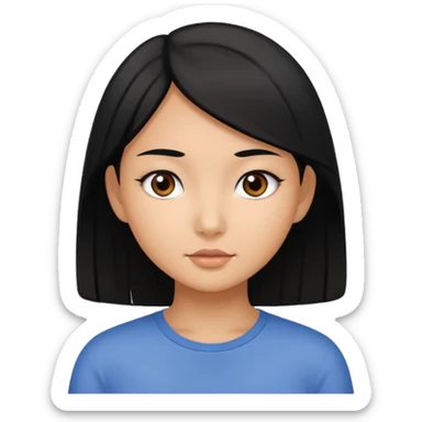 very tan Asian girl with black hair and dark brown eyes sticker
