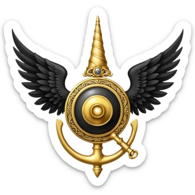 Holy Emblem with black wings and horn sticker