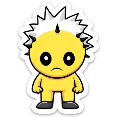 person with spikes through eyes like steel inquisitor sticker