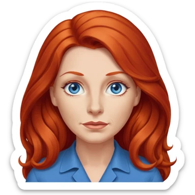 Heavy set mid 50's long red hair women sticker