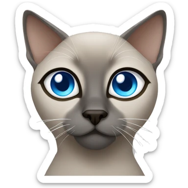 Grey tonkinese cat blue eyes sticker