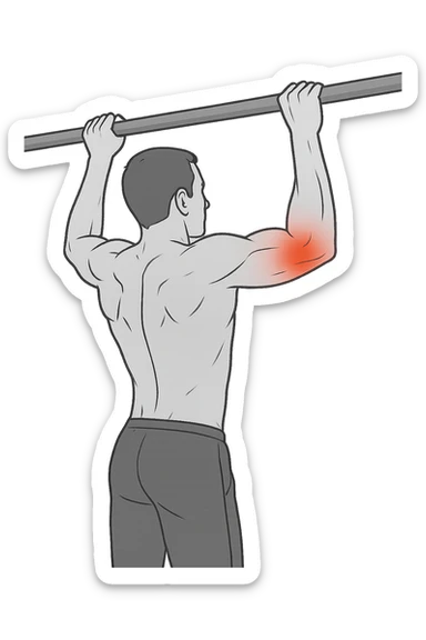 gomito dolorante alle trazioni sticker