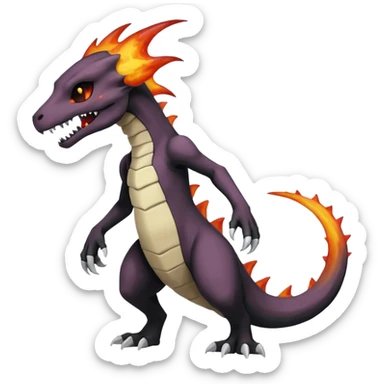 Nebulae Gothic Spooky Marowak-Salandit-Cubone-Duskull-Noibat-Fakémon-hybrid-creature (full body)  sticker