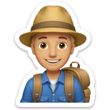 foreign tour guide with bagpack sticker