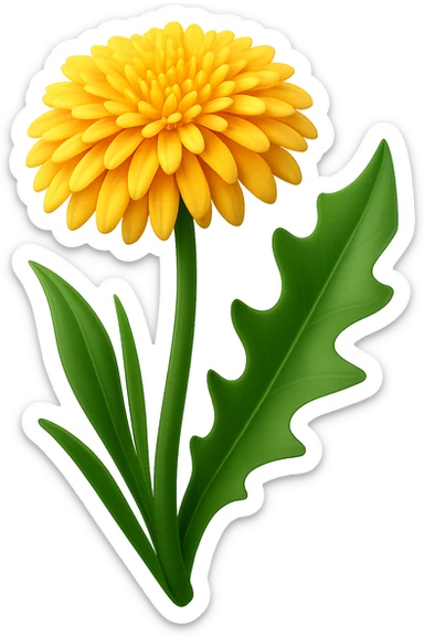 Make the dandelion more volumetric with added depth, realistic shadows and lighting, while preserving the iOS emoji style. Keep the background transparent. sticker