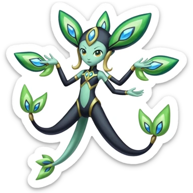 Meloetta-Cresselia-Zygarde-Electrike-Fakémon-fusion, full body sticker