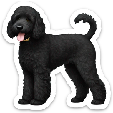 Pure black goldendoodle sticker