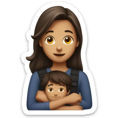 a brunette girl hugging a brunette boy and they’re both south asian  sticker