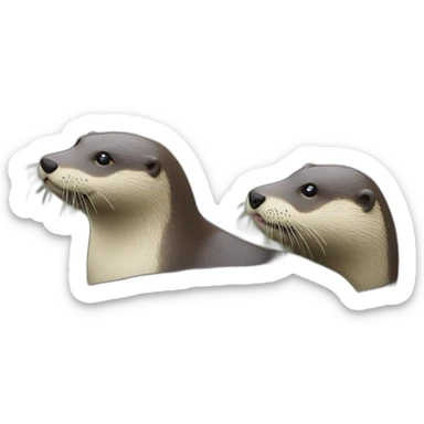 Une loutre qui fait un câlin a un canard sticker