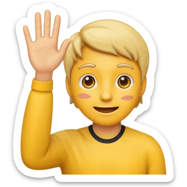 Make me an emoji face that is nervous but waving hi sticker