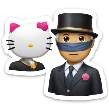 Hello Kitty avec un masque de ministre sticker