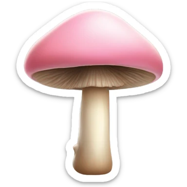 A skin coloured mushroom with a pinkish hood that looks like one sleek pole sticker