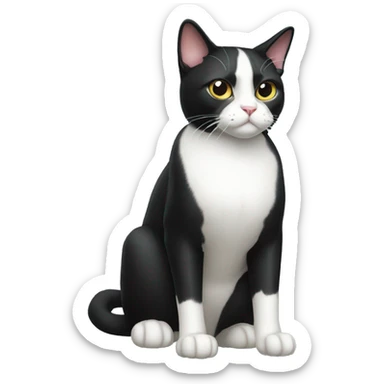 Tuxedo Cat Breed Full Body sticker